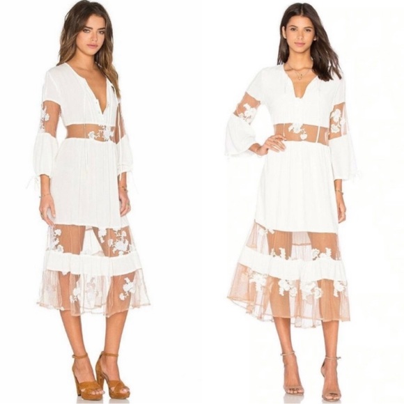 For Love and Lemons FL&L Eva Midi Dress Size XS EUC - Picture 2 of 7